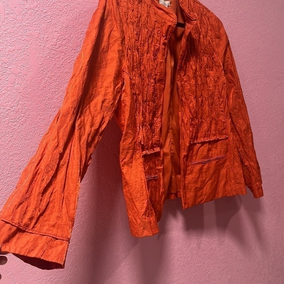 CHICO’S Women’s Orange Blazer Jacket Size 2 - Picture 5 of 5